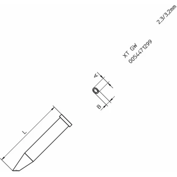 T0054471299 XT GW Soldering Tip 45° Gull Wing 2.3/3.2mm - Weller