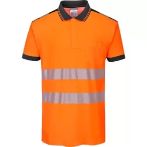 Portwest PW3 Hi Vis Polo Shirt Orange / Black M