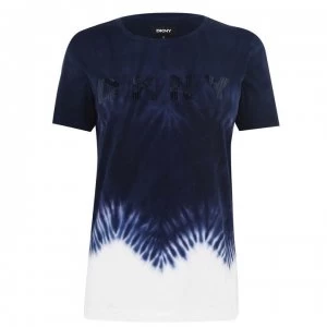 DKNY Sequin Tie Dye T Shirt - Ink VZA