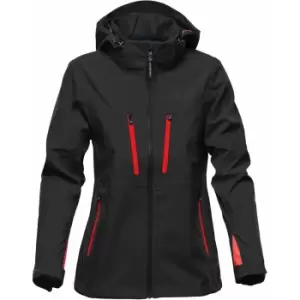 Stormtech Womens/Ladies Patrol Hooded Soft Shell Jacket (L) (Black/Bright Red)