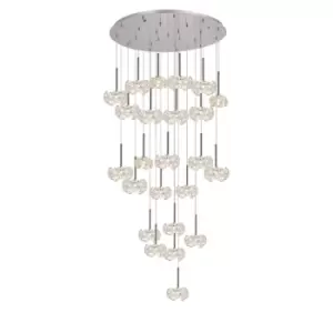 Salisbury 24 Light G9 5m Round Multiple Ceiling Pendant With Polished Chrome And Crystal Shade