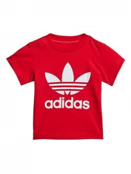 Boys, adidas Originals Originals Childrens Trefoil Tee - Red White, Red/White, Size 3-6 Months