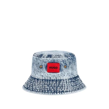 Hugo Red Patch Bucket Hat Mens - Blue