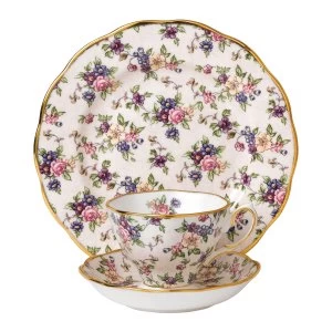 Royal Albert 100 years 1940 english chintz 3 piece set