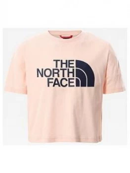 The North Face Girls Short Sleeve Easy Crop T-Shirt - Pink