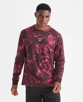 Superdry Mens Sport Train Loose Long Sleeve Top Pink / Pink Tie Dye - Size: L