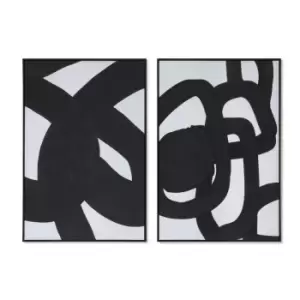 Interiors by PH Set Of 2 Abstract Mono Wall Art