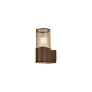 Kirkwood Outdoor Wall Lamp E27, IP54, Matt Brown, Smoked