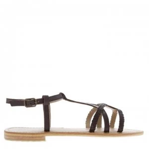 Firetrap Blackseal Iris Braid Sandals - Choc Leather