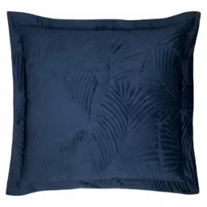 Palmeria Quilted Velvet Cushion Navy, Navy / 60 x 60cm / Polyester Filled