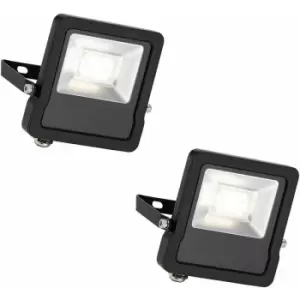 Loops - 2 pack Outdoor IP65 LED Floodlight - 20W Cool White LED - Angled Wall Bracket