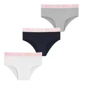 Jack Wills Multipack Hipster Briefs 3 Pack Juniors - White