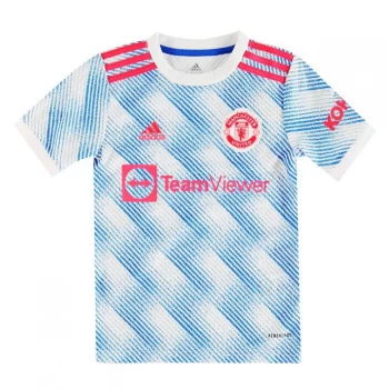 adidas Manchester United Away Shirt 2021 2022 Junior - White