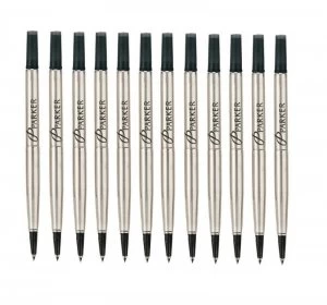 Parker Rollerball Refill Medium Black - 12 Pack