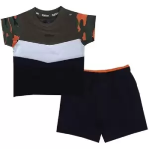 Firetrap Camo T-Shirt and Shorts Set Baby Boys - Black