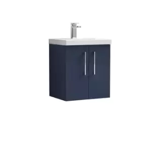 Nuie Arno 500mm Wall Hung 2 Door Vanity & Mid-Edge Basin Electric Blue