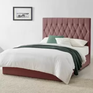 Waldorf Pink Upholstered Ottoman Storage Single Bed Frame Only - Pink