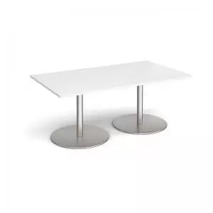 Eternal rectangular boardroom table 1800mm x 1000mm - brushed steel