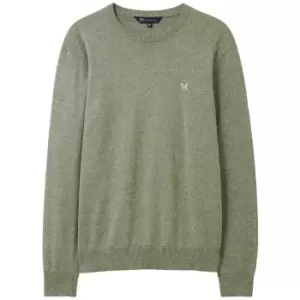 Crew Clothing Mens Mouline Crew Knit Jumper Green Medium