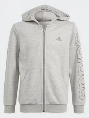 adidas Essentials Hoodie, Grey/Black, Size 11-12 Years