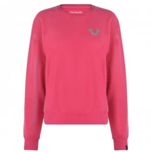 TRUE RELIGION Reflective Crew Sweatshirt - Berry 5101