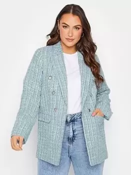 Yours Boucle Blazer Blue Size 16, Women