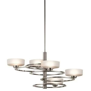 Multi Arm Chandelier 4 Light Classic Pewter Finish, G9