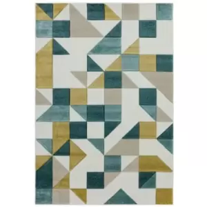 Asiatic Sketch Shapes SK03 Rug - Green - 200x290cm, Geometric - Cream/Beiges/Green/Yellow