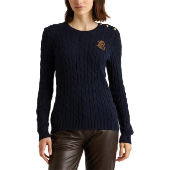 Lauren by Ralph Lauren Knitted Crest Jumper - Lauren Navy