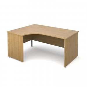 Maestro 25 PL Left Hand Ergonomic Desk 1600mm - OAK Panel Leg Design