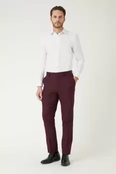 Mens Skinny Fit Burgundy Suit Trousers