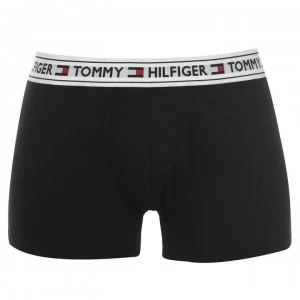 Tommy Bodywear White Logo Waistband Trunks - Black