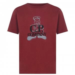 CP COMPANY Junior Boys Goggle Logo T Shirt - Red 576