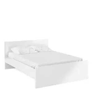 Naia Double Bed Frame, High Gloss White