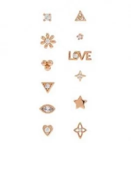 Accessorize Z X12 Stud Set - Rose Gold