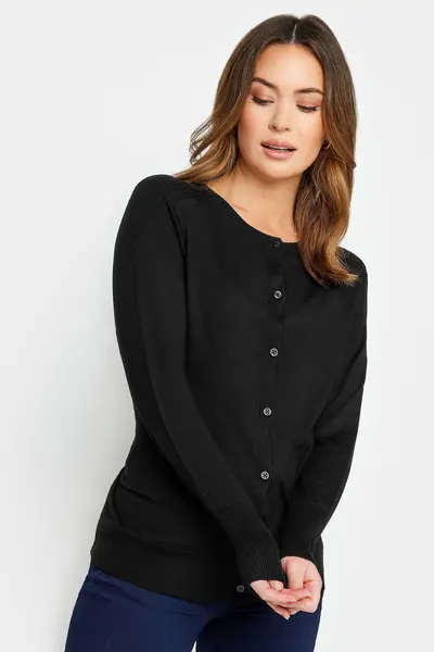 M&Co Petite Button Cardigan Black