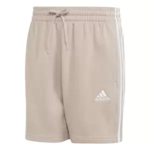 adidas Essentials 3 Stripe Fleece Shorts Mens - Beige