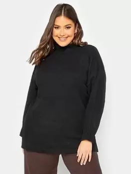 Yours Batwing Sleeve Jumper - Black, Size 22-24, Women