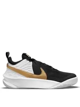 Nike Team Hustle D 10 Trainer - Black/Gold, Size 4