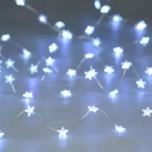 Festive 4m Multifunction Battery Fairy Lights 80 Cool White Star LEDs