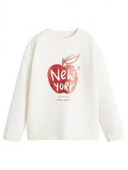 Mango Girls New York Sweat Top - White