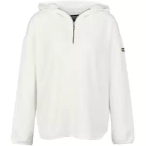 Barbour International Aldea quarter Zip Fleece Hoodie - Cream