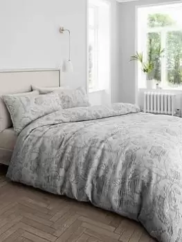 Hyperion Elena Floral Duvet Cover Set - Silver Grey