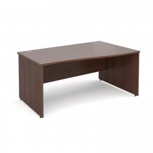 Maestro 25 PL Right Hand Wave Desk 1600mm - Walnut Panel Leg Design