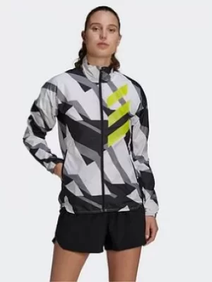 adidas Terrex Parley Agravic Trail Running Wind.rdy Windbreaker, Brown, Size XS, Women