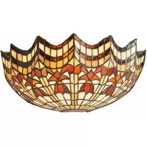 Loops - Tiffany Glass Wall Light Cream & Bold Red Scallop Shade Interior Sconce i00258