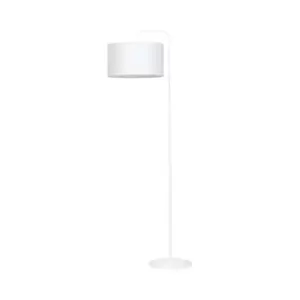 Emibig Trapo White Floor Lamp with Shade with White Fabric Shades, 1x E27