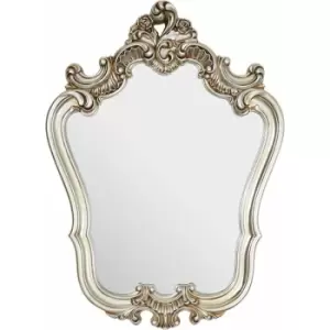 Wall Mirror / Mirrors For Garden / Bathroom / Living Room With Carving Decorative Frame / Champagne Finish Wall Mounted Mirrors W75 x D9 x H102cm.