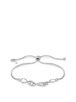 Simply Silver Sterling Silver 925 Infinity Toggle Bracelet, One Colour, Women