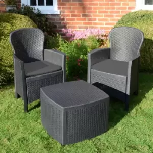 Trabella Sicily 2 Seater Bistro Set Grey